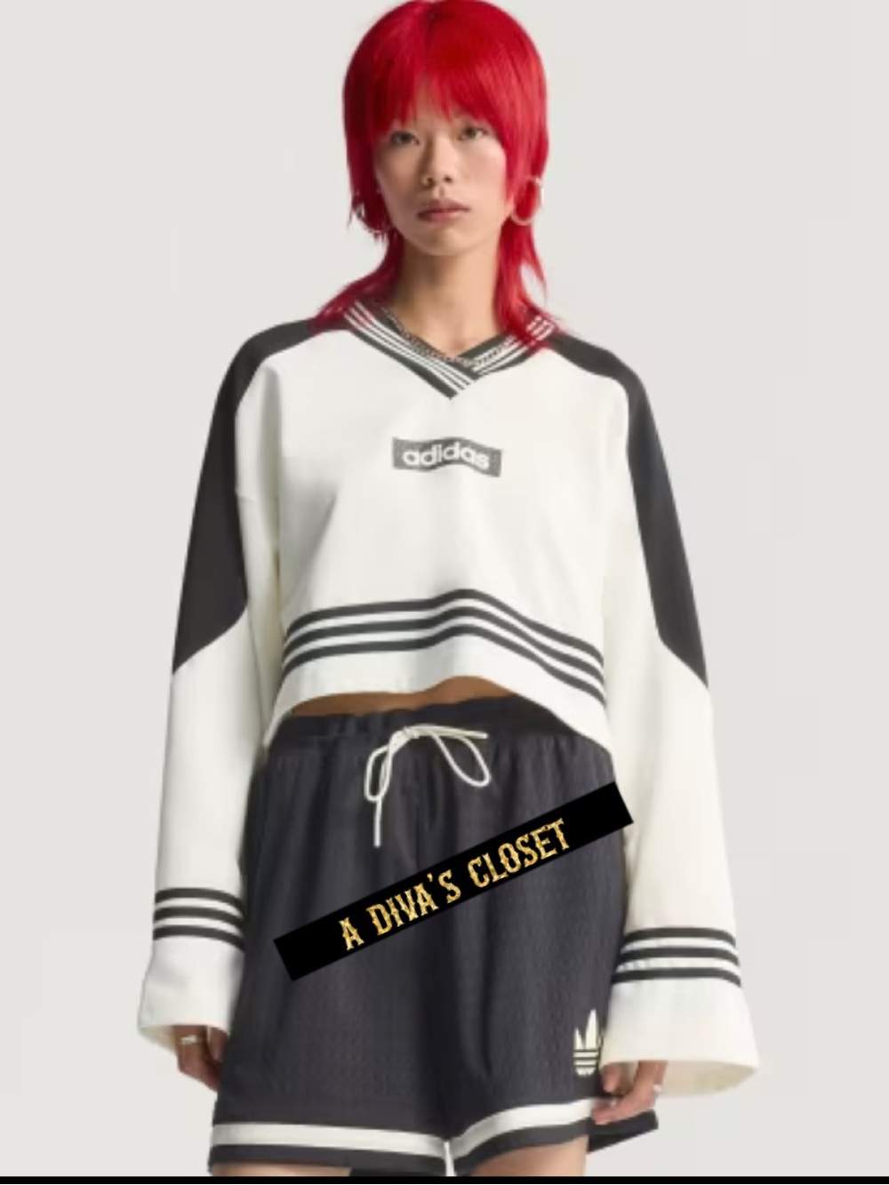 Adidas Cropped Colorblocked Sweatshirt